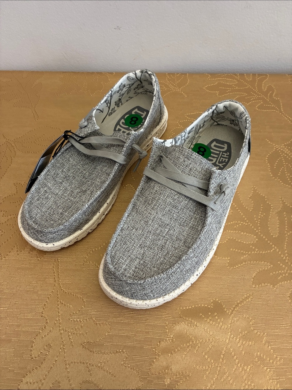Hey Dude Grey Canvas Slip-On Men’s Loafers